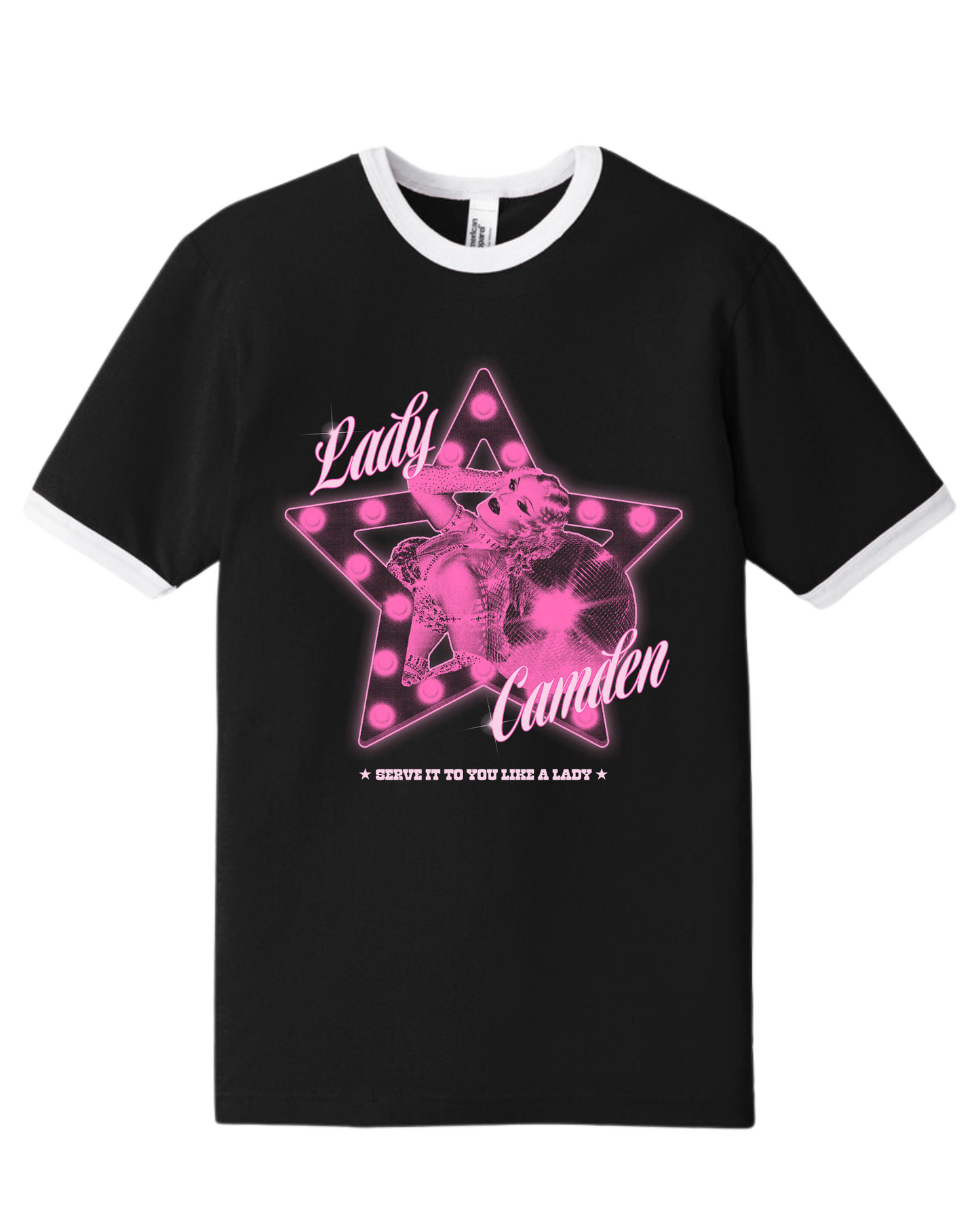 *NEW* Disco Star Ringer Tee (Black)